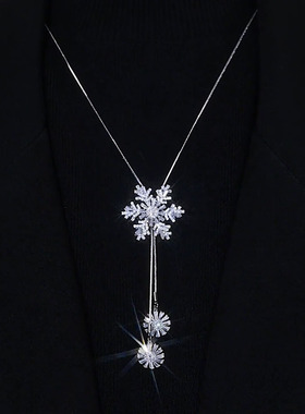 时尚饰品合金雪花可调节项链女