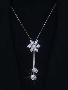 旋转锆石雪花毛衣链女2025年新款 饰品女 潮气质高级感秋冬轻奢时尚