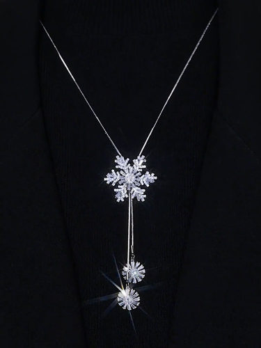 时尚饰品合金雪花可调节项链女