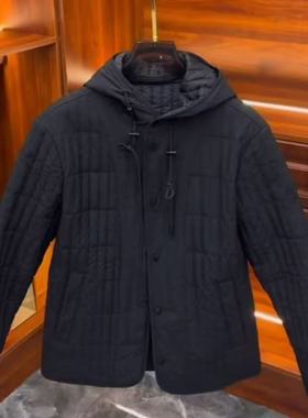 【现货】25360男士新品秋冬连帽加棉棉服高端外套休闲帅气百搭古