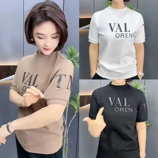 现货 字母半袖 33255秋冬上衣欧货T恤男士 时尚 百搭 潮流圆领新款