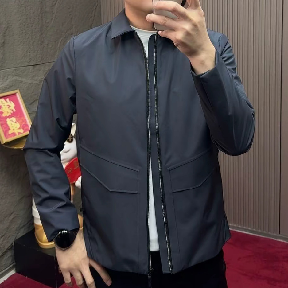 【现货】26014春秋新款男士商务休闲老钱风高品质行政夹克外套古