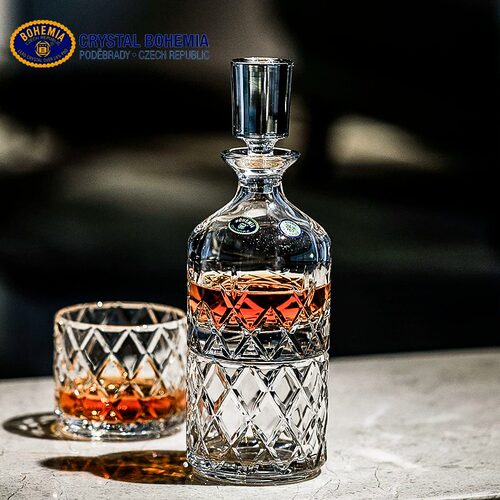 捷克BOHEMIA进口创意水晶玻璃威士忌洋酒杯酒樽高级酒具套装家用