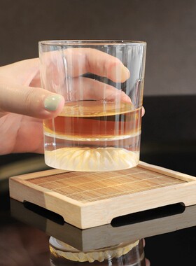 新品日本原装进口冰山底咖啡杯磨砂底威士忌杯日本小酒子杯青酒杯
