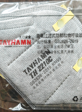 太行安全口罩防毒活性炭TH2210C无呼吸阀头戴式灰色防异味N95口罩
