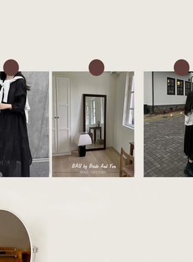 [黑色穿搭]ins韩系博主穿搭直播背景墙服装店海报装饰画芯