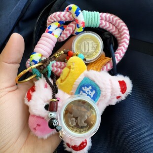 小马纪念币钥匙扣防氧化文创钥匙扣小马包挂件生肖马本命年送礼物