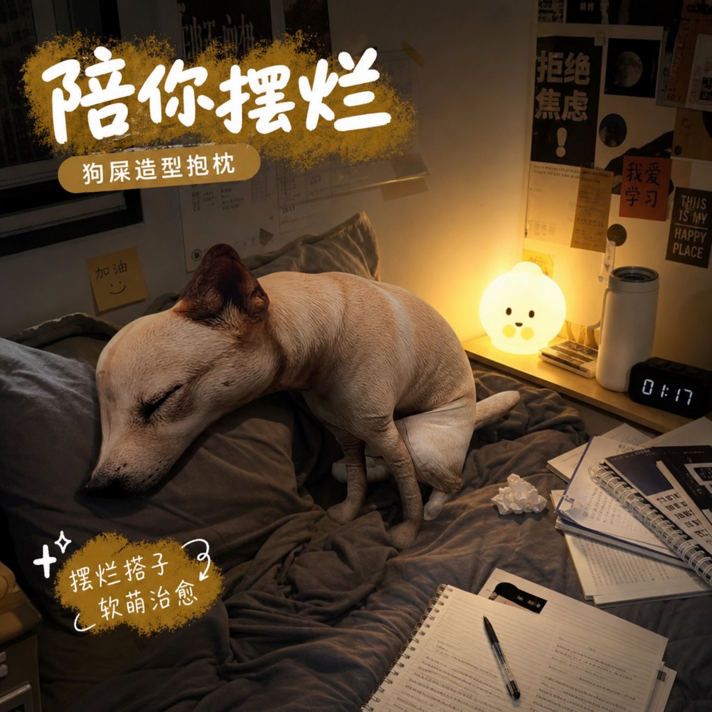 搞怪抽象嗯嗯狗抱枕整蛊同事