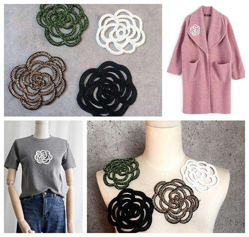 小香风镂空玫瑰花手缝串珠贴花 DIY手工钉珠钉钻珠片服装鞋帽辅料 - 封面