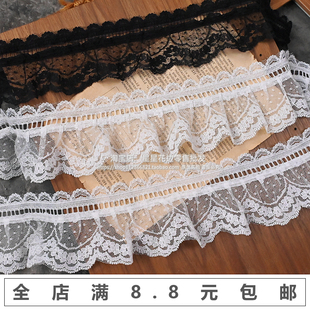 宽7cm蕾丝网纱木耳花边DIY洛丽塔装 家纺拼接缝纫荷叶边花边 饰服装