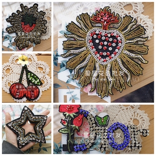 大号手工diy钉珠玻璃钻五角星装饰时尚百搭diy辅料衣服外套包包花