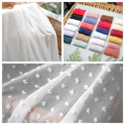 优质立体提花圆点剪花雪纺面料