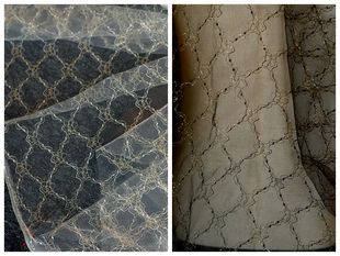 1.5米 创意面料 宽透视金丝网纱刺绣布料蕾丝礼服连衣裙设计师时装