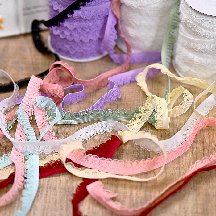 荷叶边弹力蕾丝花边辅料