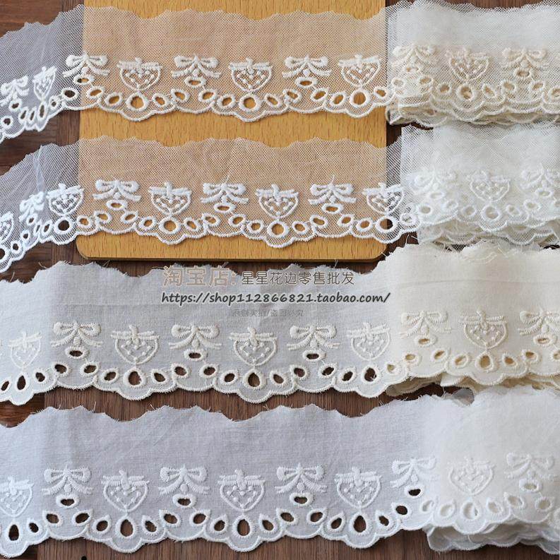 草莓蝴蝶结蕾丝纯棉刺绣服装花边辅料娃衣童装床品家纺装饰布料,居家布艺,花边,淘宝优惠券,粉丝福利购,淘宝优惠卷