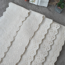 优质米杏镂空刺绣纯棉布边棉线蕾丝辅料布艺服装 饰花边 窗帘手工装