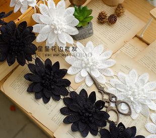立体双层纯棉蕾丝花朵辅料蕾丝水溶花边 饰 DIY手工材料装 饰贴花装