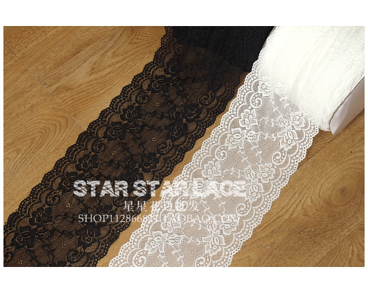 18cm宽立体提花蕾丝弹力花边布料 DIY内衣裤袜子裹胸头巾裙摆辅料
