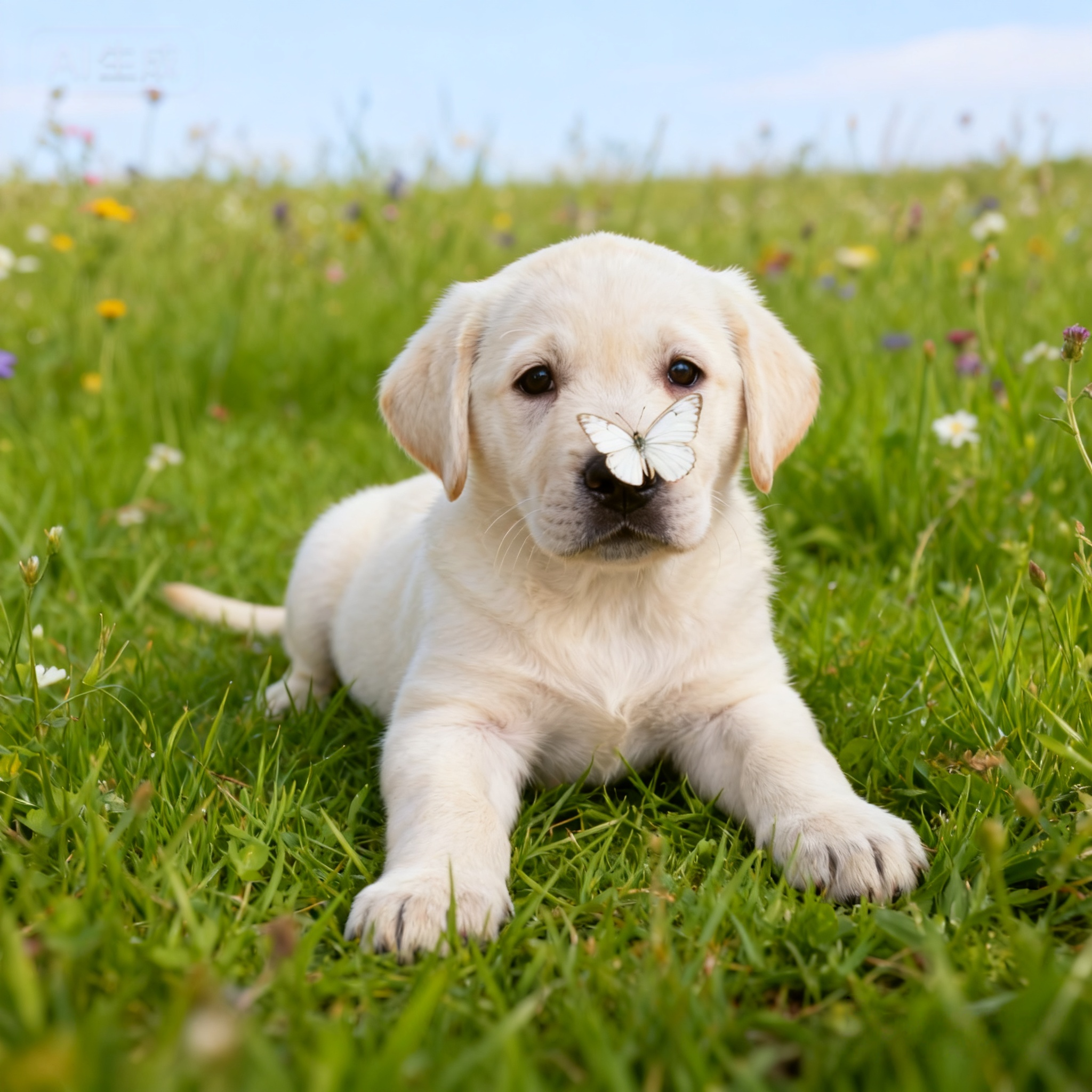 活泼健康白色家庭幼崽狗活物聪明