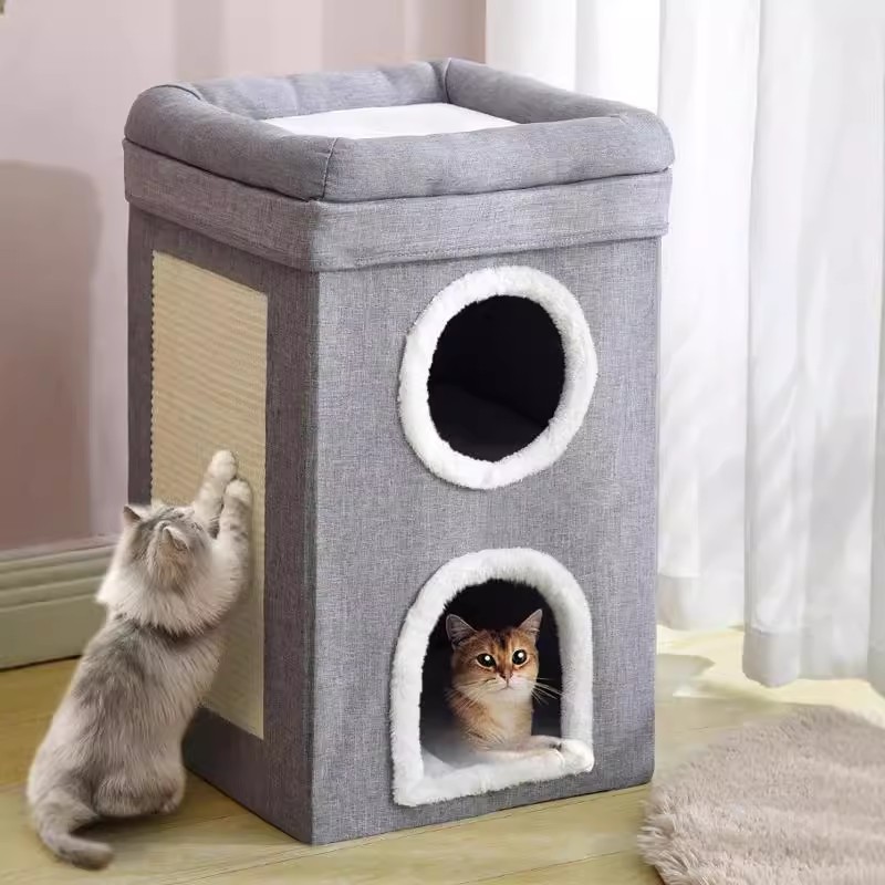 三层猫窝冬季保暖四季通用封闭式