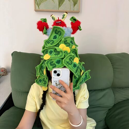 钱多多发财帽！新款蟹老板发财帽手工diy材料包圣诞节装扮送朋友
