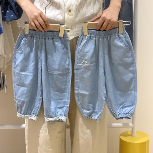 WBT女童夏季薄款牛仔九分裤