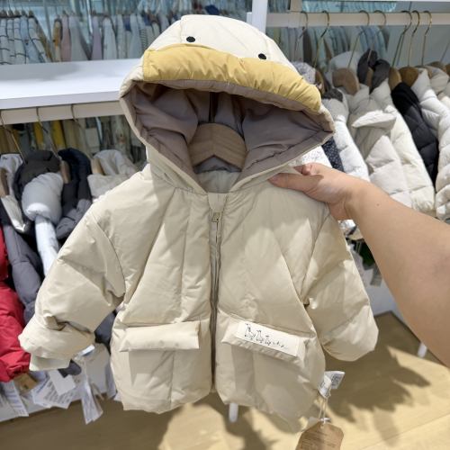 男童冬季白鸭绒连帽羽绒服保暖