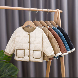 儿童羽绒内胆2024新款秋冬季男童女童上衣中小童羽绒服轻薄款外套