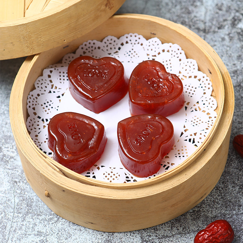 红枣糕喜宴枣茸糕结婚心形枣茸软糕蒸糕广式早茶点心糕点12个商用