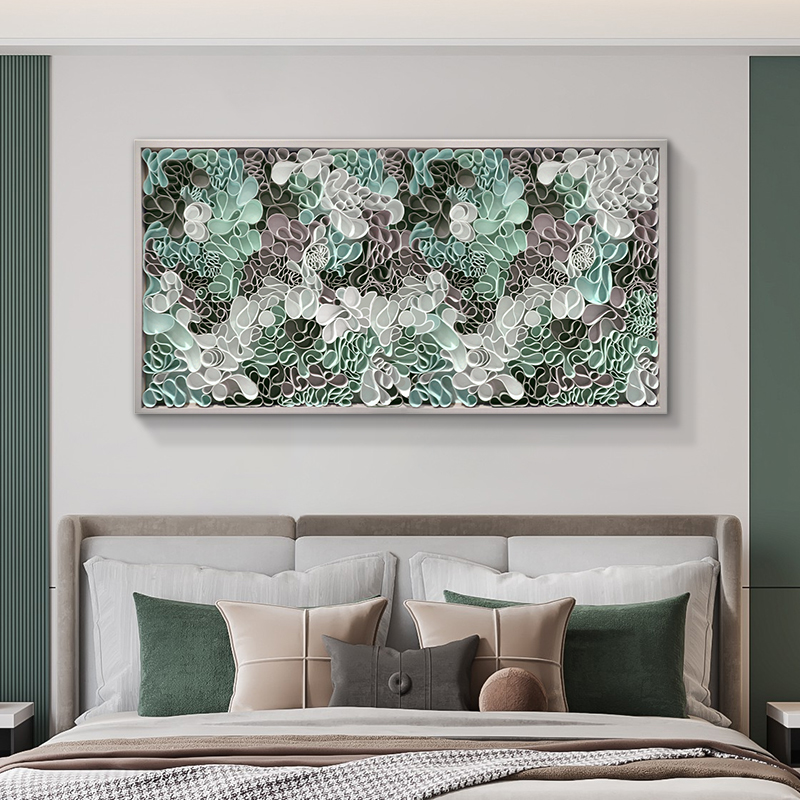 设计师原创立体纸艺卧室床头装饰画横幅高档餐厅挂画沙发背景墙画