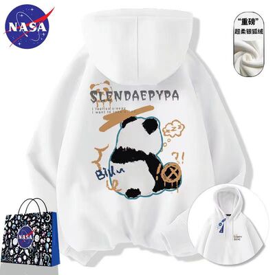 联名卫衣春秋冬美式加绒卡通印花新款潮牌ins情侣装上衣服外套男