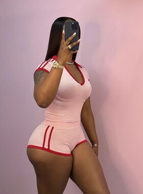 Slim fit top shorts sexy hot girl set修身上衣短裤性感套装女