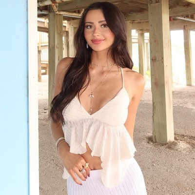 性感挂脖露背小背心上衣女