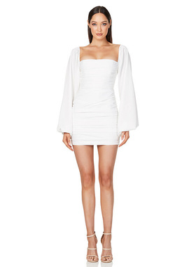 French style fashionable square neck dress法式时尚方领连衣裙