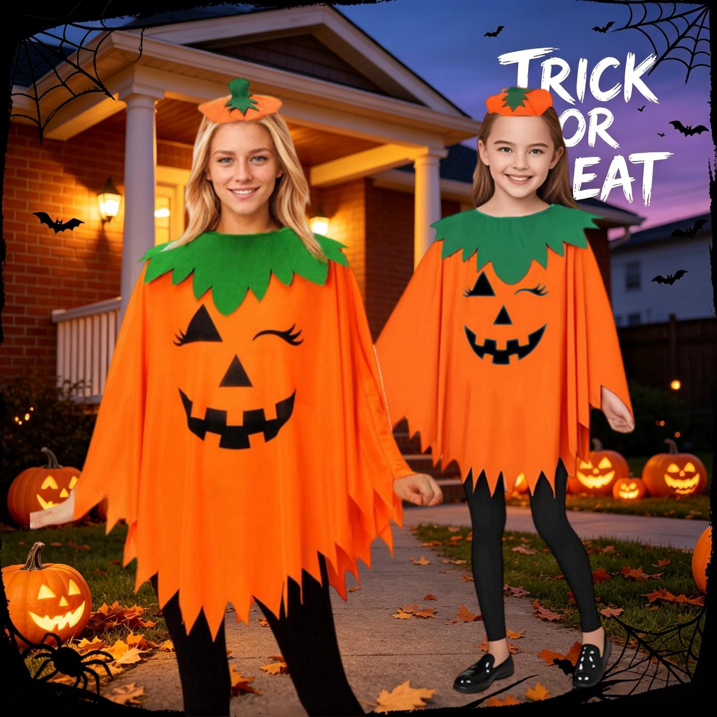 万圣节儿童服装Halloween南瓜服亲子装笑脸恶魔cos服化妆舞会派对