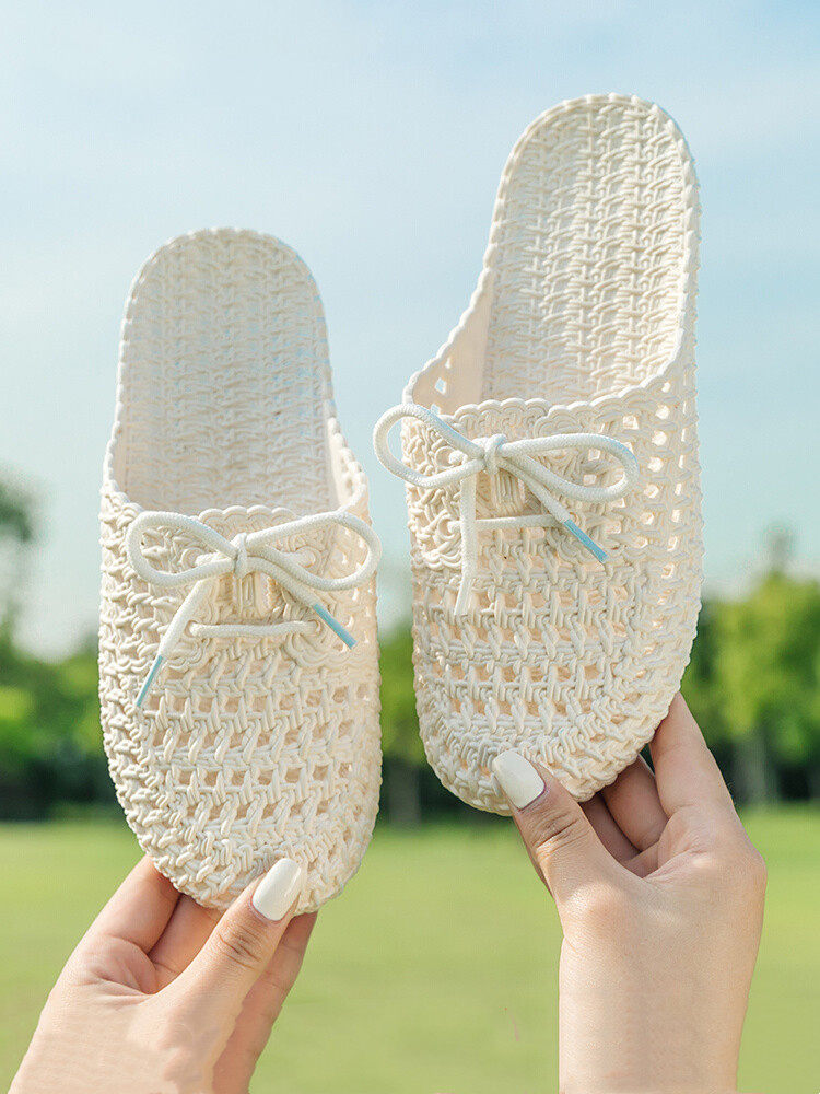 雨天塑料凉鞋可外穿可湿水沙滩海边拖鞋女款可下水凉拖鞋2024新款