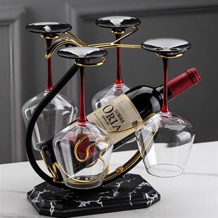 酒杯放置架红酒杯收纳架红酒架中式高级感轻奢桌面摆件倒挂防尘