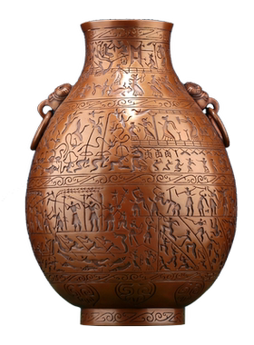 紫铜花瓶摆件插花干花瓶乔迁礼品