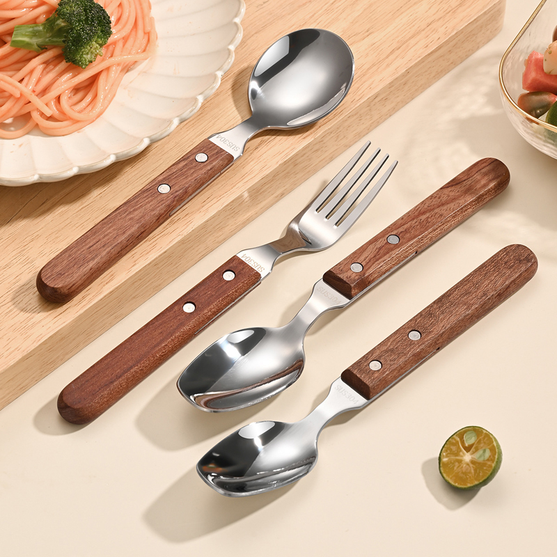 花梨木手柄不锈钢勺子