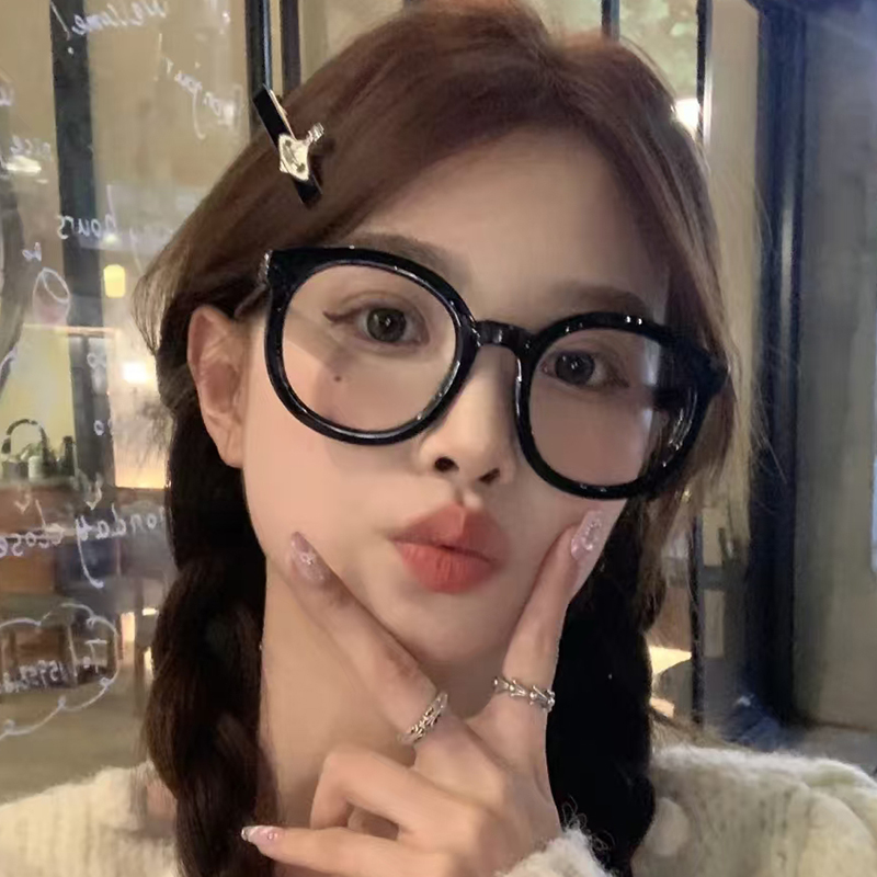 大框黑框眼镜近视女可配有度数平光装饰圆脸显瘦素颜神器眼睛框架