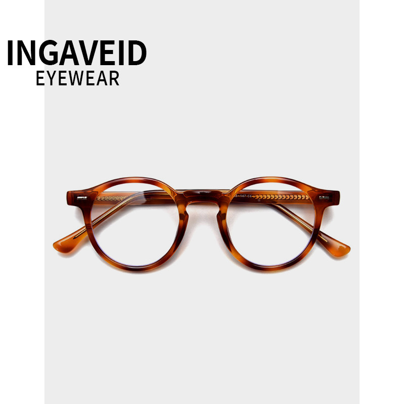 梁朝伟复古玳瑁板材眼镜手工圆框