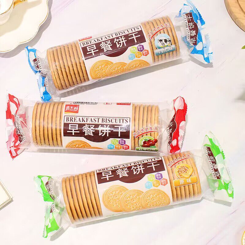 【优选】#嘉士利早餐饼干牛奶味原味红枣薄脆小圆饼网红休闲办