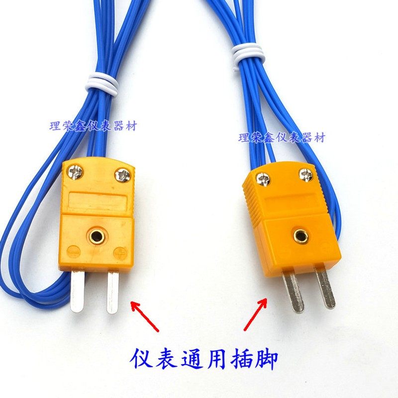 k型热电偶线温度传感器 测温线感温线探头仪表测温线蓝色铁氟龙线
