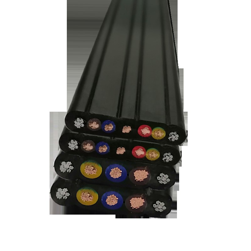 行车扁平电缆线TVVB双钢丝2 3 4 5芯电动门伸缩门空调电梯随行线