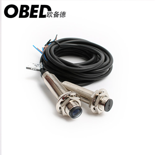 M12激光对射光电开关可见光远距离E3F-20C1传感器NPN常开DC12v24v