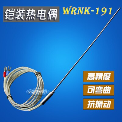 k型铠装热电偶wrnk-191探针式测温线温控探头PT100k型温度传感器