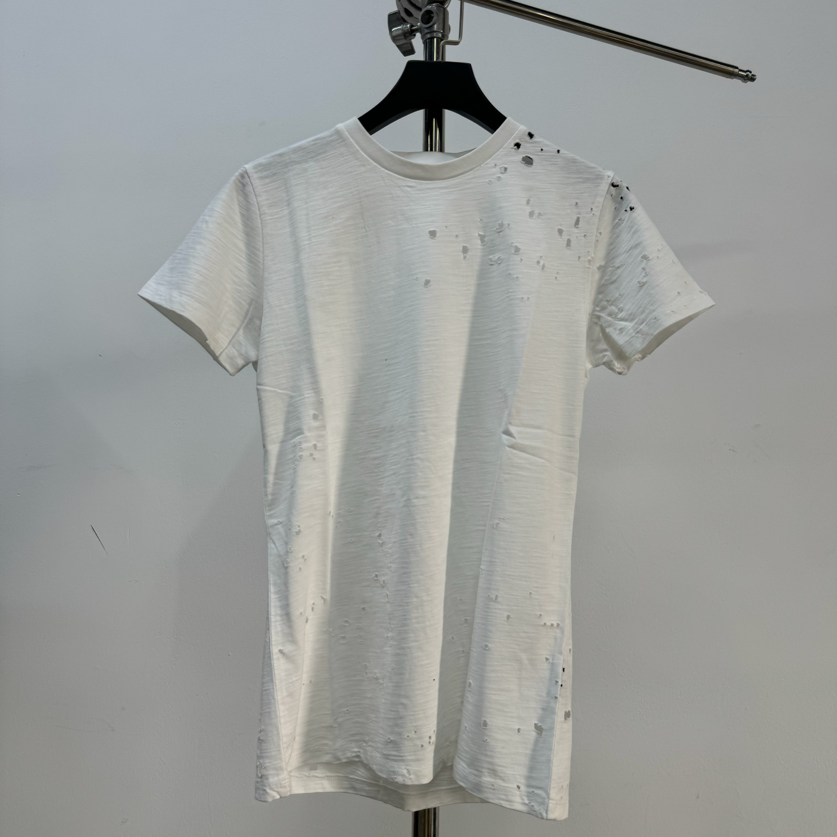 thumbnail for [Same Day Shipping] Ripped Heaven Black & White Loose Snap Short Sleeve Solid Pigment Edition Tee High Street AM