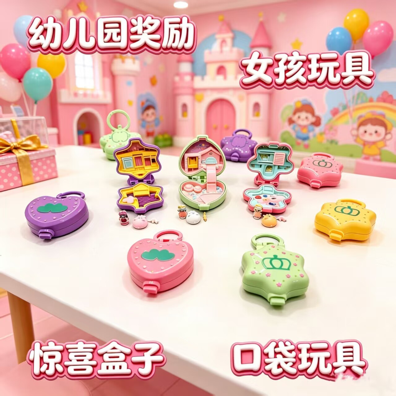 场景过家家玩具女孩口袋玩具