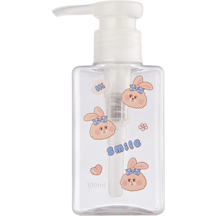 三福秀色物语方形乳液瓶100ML 便携旅行分装化妆瓶按压瓶467094