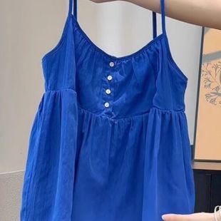 韩系甜美显白宽松显瘦吊带背心女夏季 通勤百搭休闲小上衣 新款 时尚